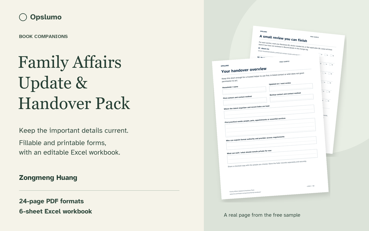 Family Affairs Update & Handover Pack by Zongmeng Huang